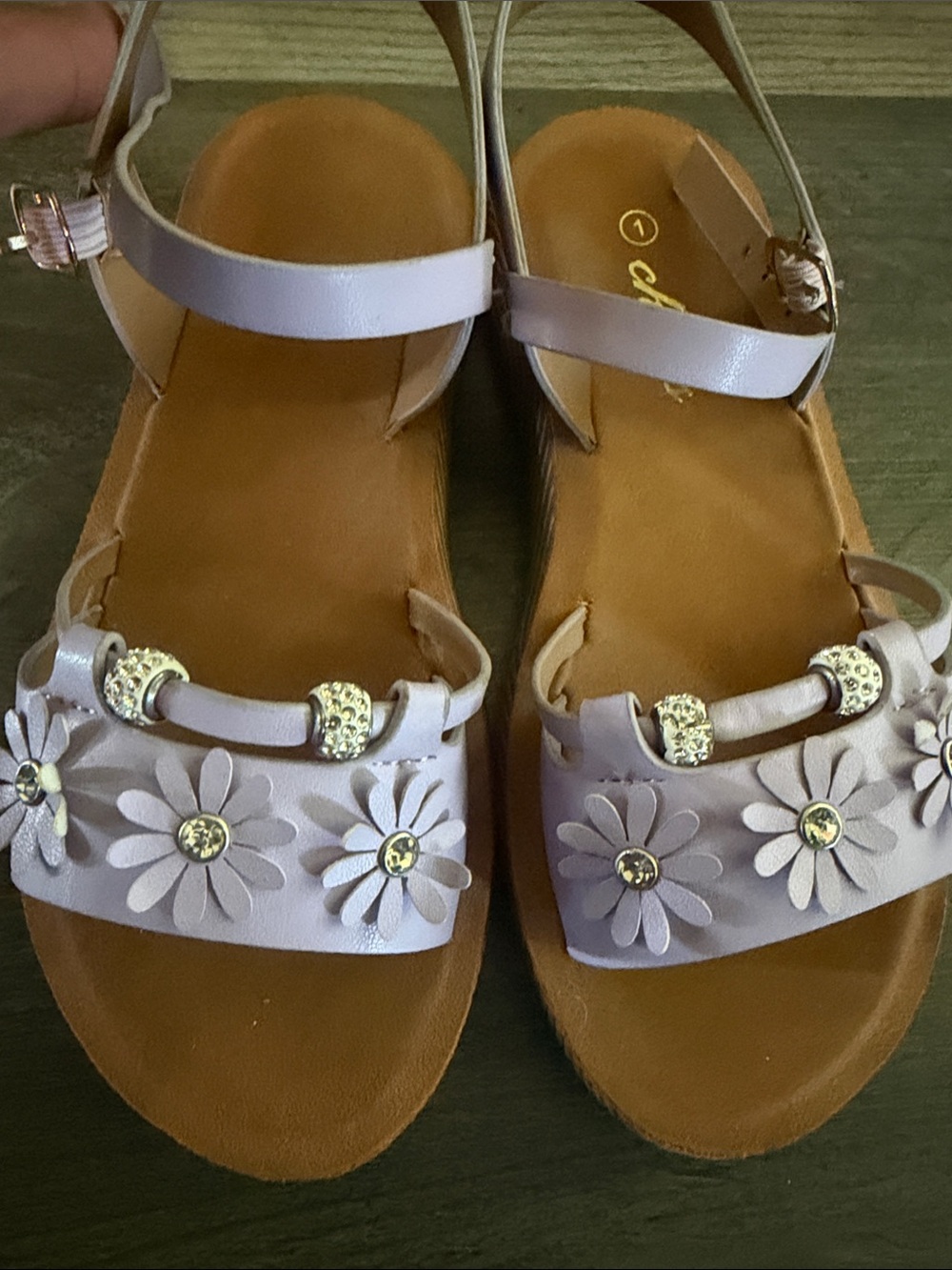 Kids Lavender Floral Buckle Sandals - Cute Lilac Strappy Sandals